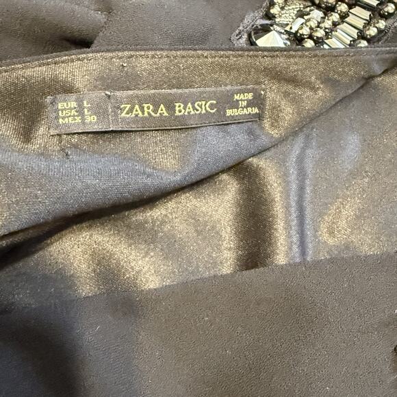 Zara Short Romper with Embellished Shoulders and Open Back, Size L - Picture 8 of 12